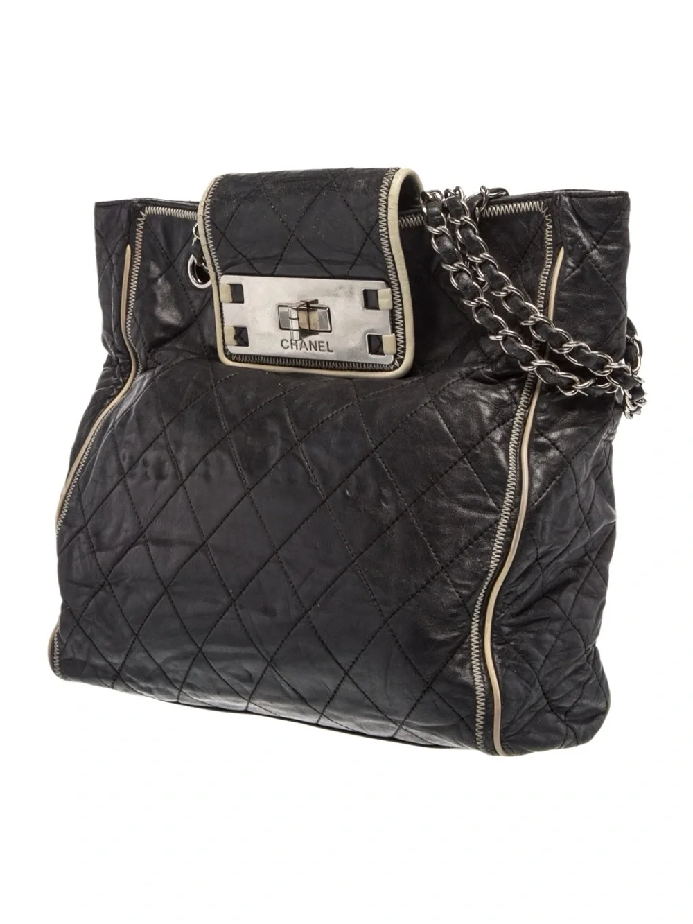 Chanel Quilted Black Leather Shoulder Bag